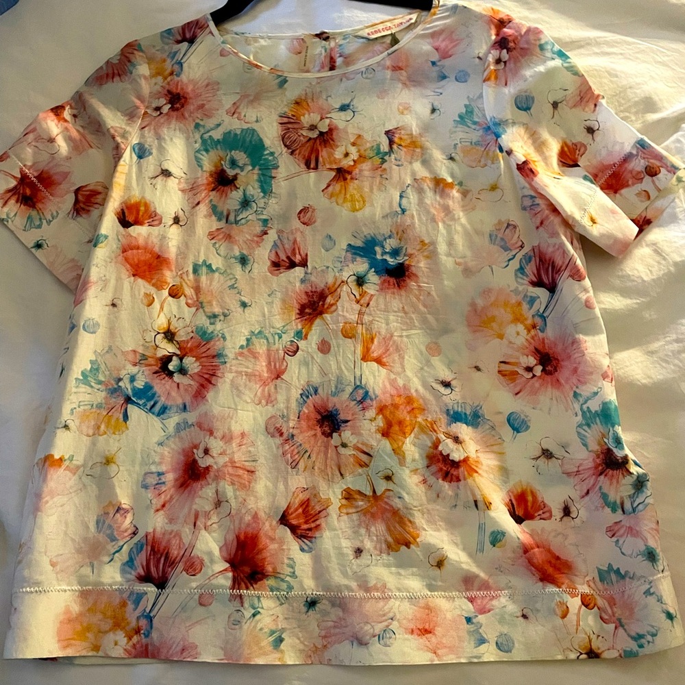 Rebecca Taylor silk blend floral top